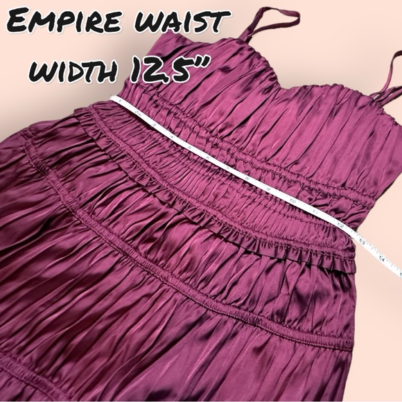 IR NWT Vernacular Satin Like Spaghetti Strap Dress in Deep Maroon. Size Small 💃 - Picture 7 of 14